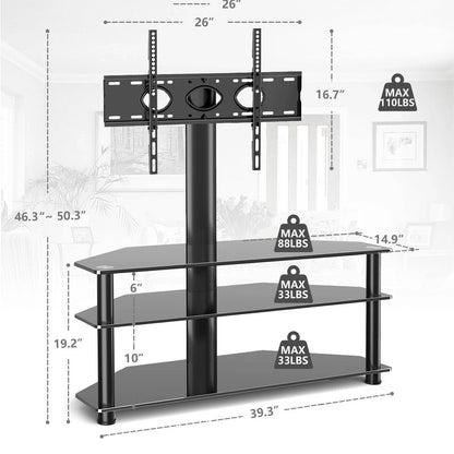 Stable Glass TV Stand for 32-70 Flat Screens