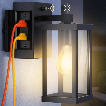 Motion Sensor Outdoor Wall Light with Outlet - Halri