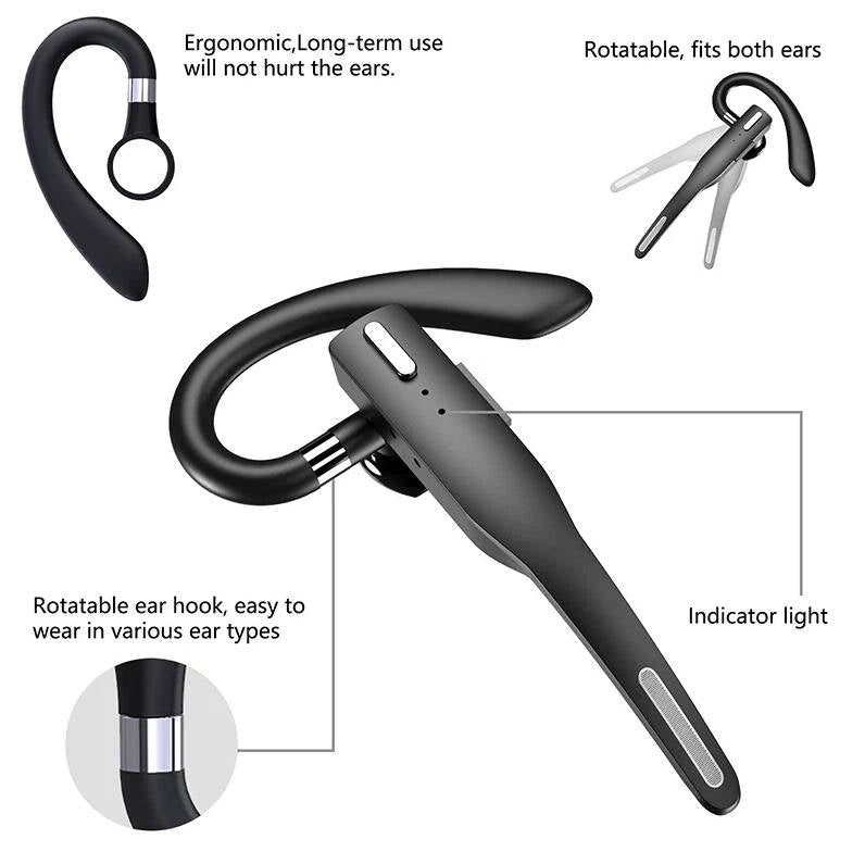 Wireless Bluetooth Headset for Drivers with Mic