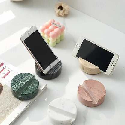 Stylish Marble Phone Holder - Compact Desk Smartphone Stand - Halri