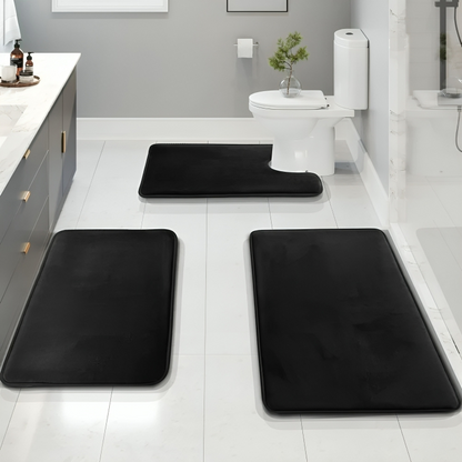 Soft Bathroom Rug Set Non Slip Memory Foam