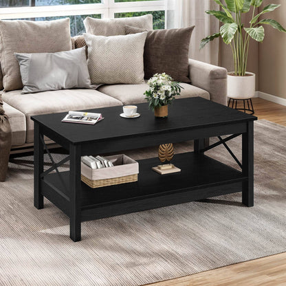 Rustic Wood Living Room Coffee Table - Halri