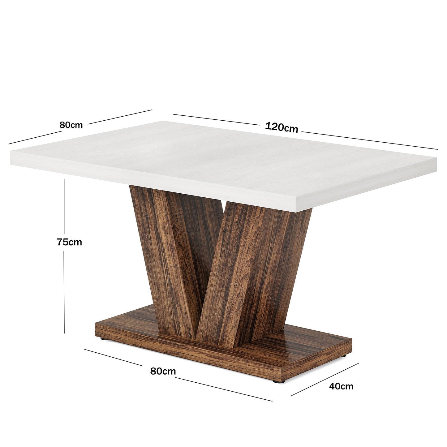Country Style Wood Dining Table Set for 6