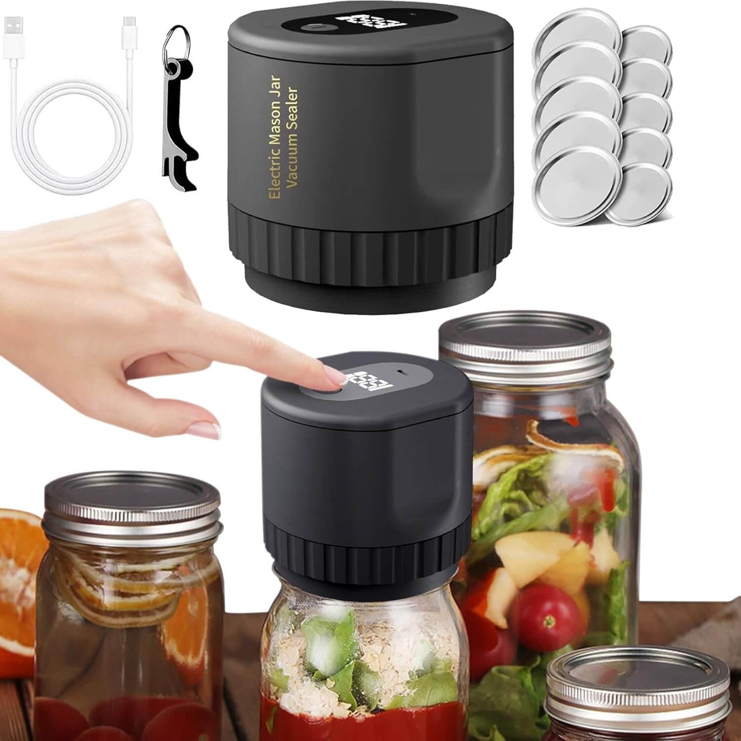 Automatic Food Saver for Mason Jars and Containers