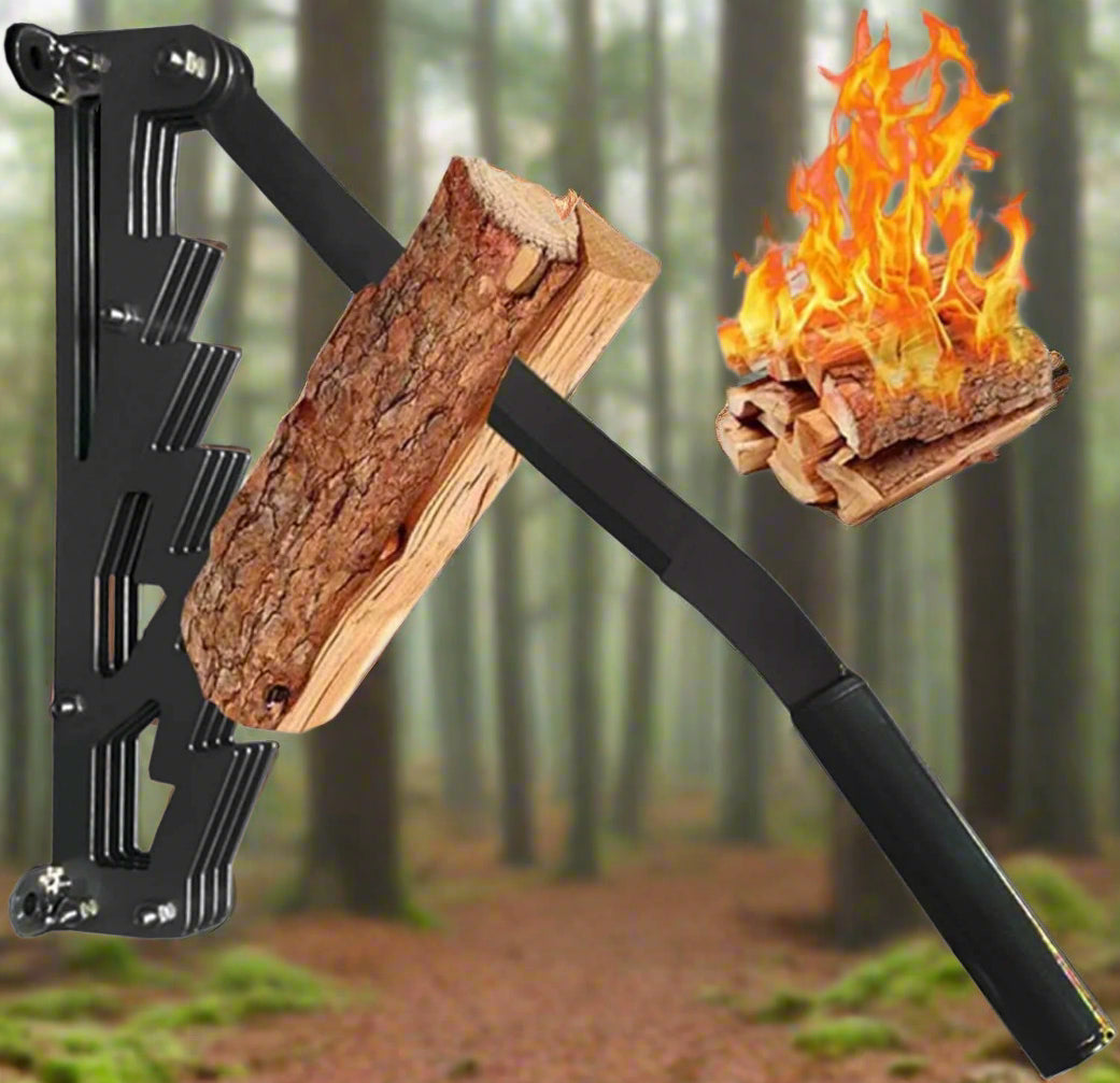 Easy Log Splitter Tool - Wall Mount Firewood Kindling Cutter - Halri
