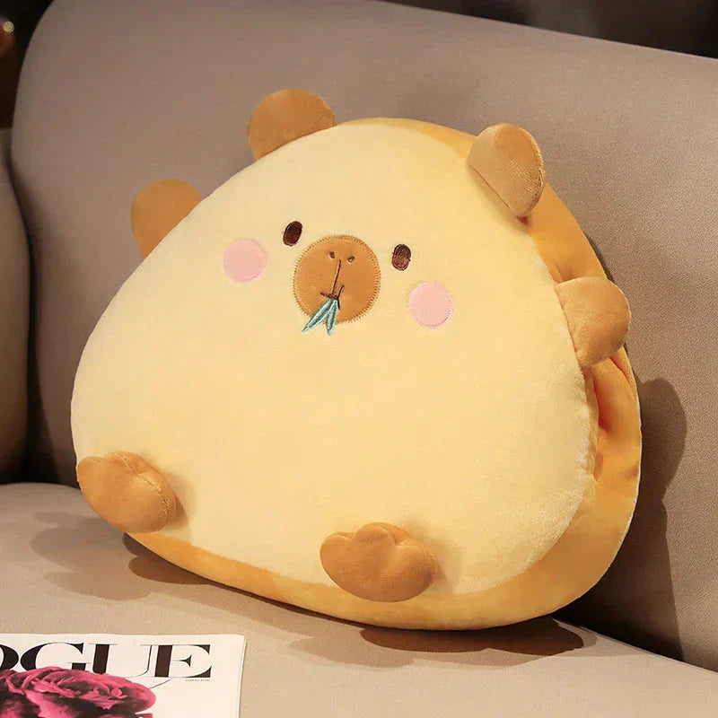 Adorable Capybara Soft Stuffed Pillow Blanket Set