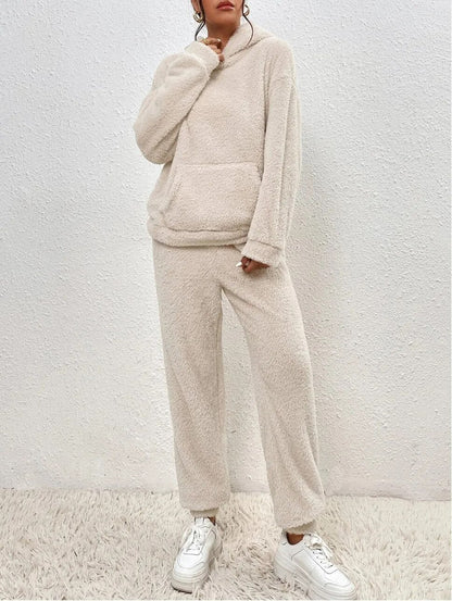 Plush Soft Hooded Teddy Bear Loungewear Set