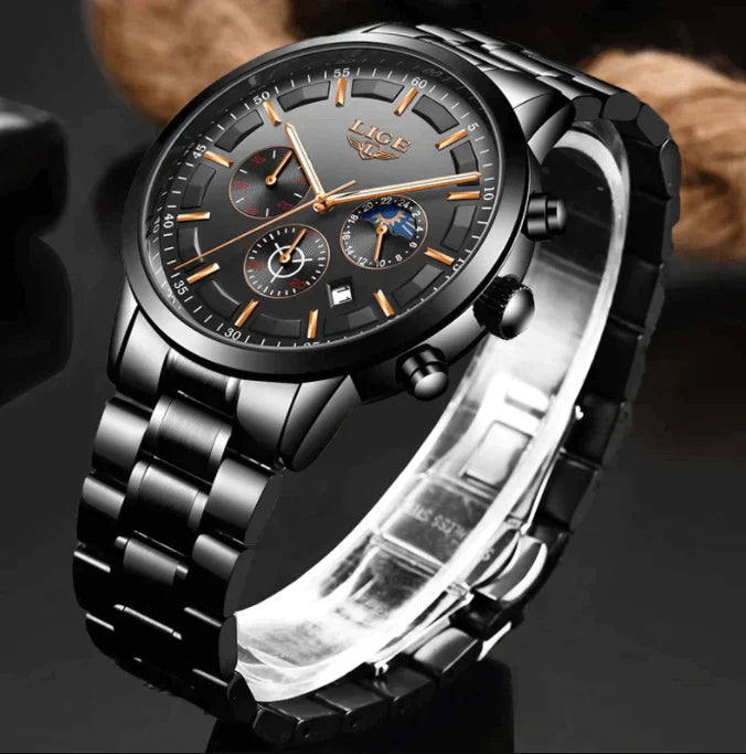 Tough Leather Strap Military Watch – Waterproof Quartz Timepiece