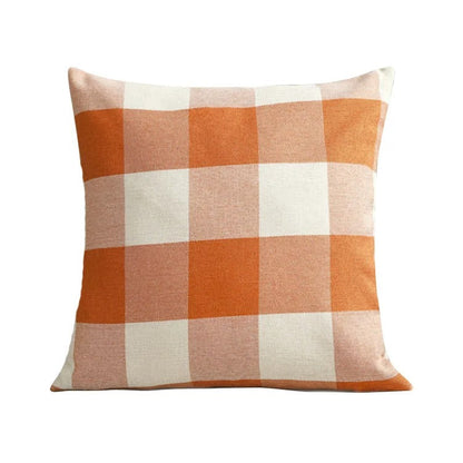 Warm Plaid Cushion Cover in Rustic Home Style