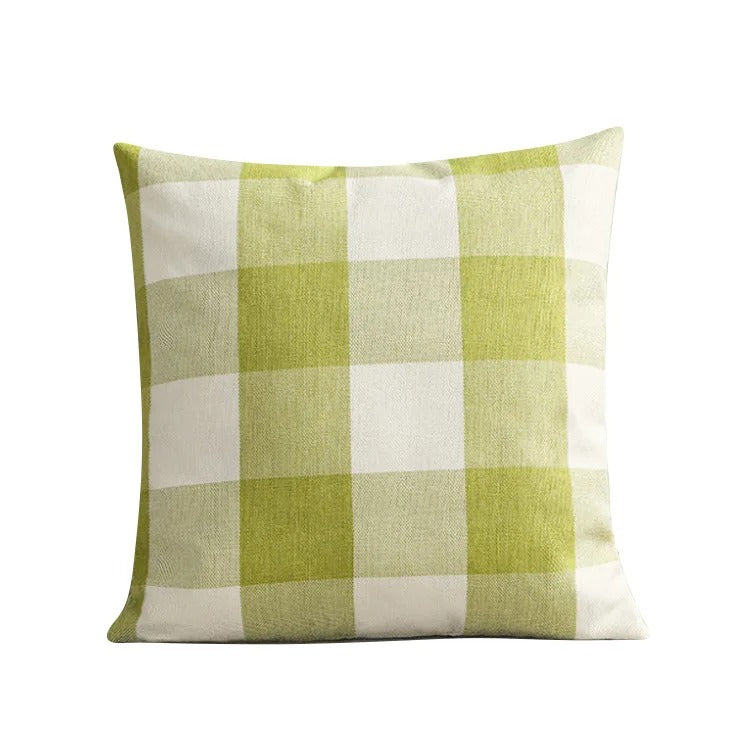 Warm Plaid Cushion Cover in Rustic Home Style