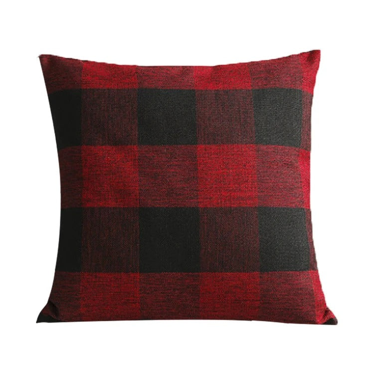 Warm Plaid Cushion Cover in Rustic Home Style