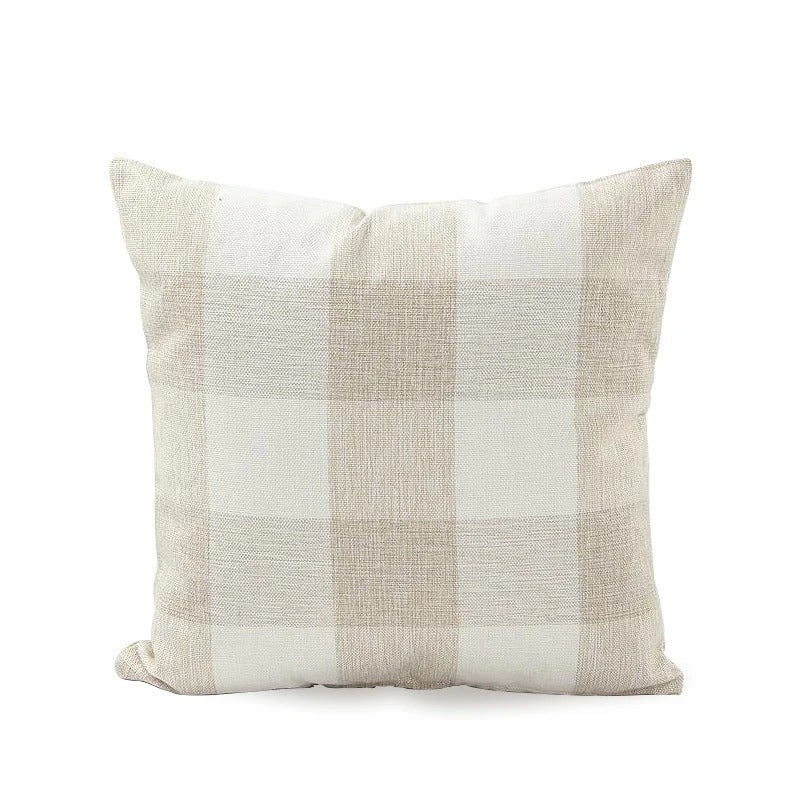 Warm Plaid Cushion Cover in Rustic Home Style