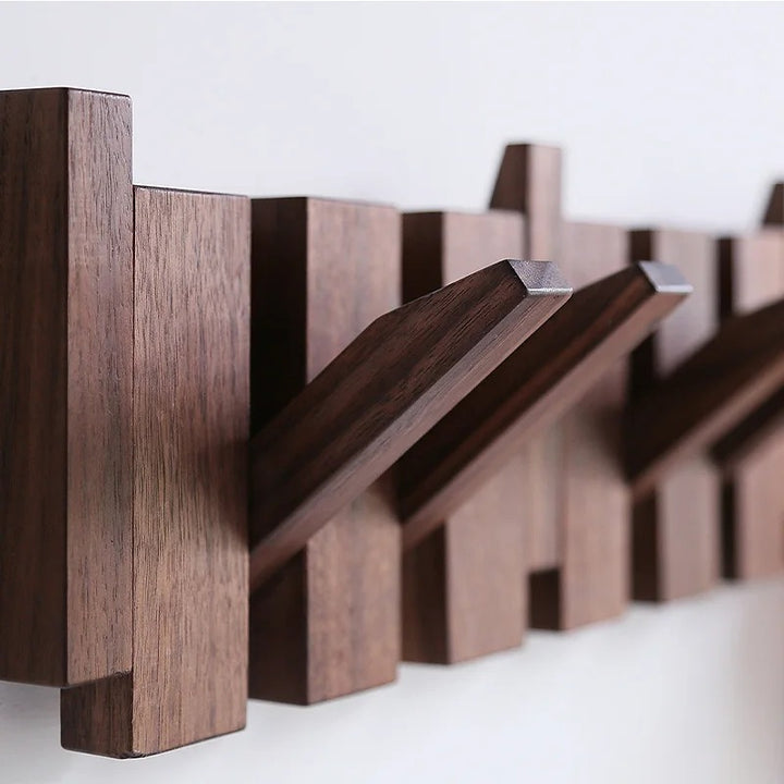 Rustic Wood Key Wall Hook Organizer - Halri