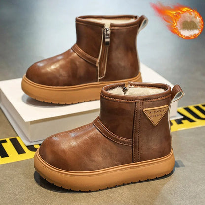 Warm Waterproof Kids Snow Boots with Easy Zip
