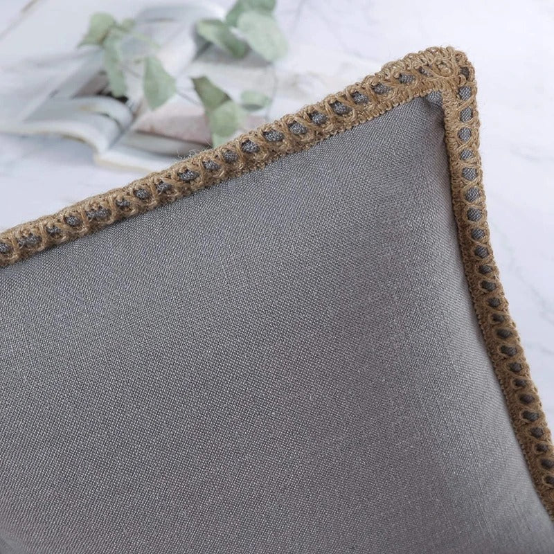 Holiday Red Gray Throw Pillow Cover Decorative Case