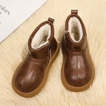 Warm Waterproof Kids Snow Boots with Easy Zip
