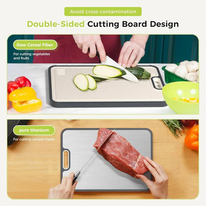 Durable Kitchen Cutting Board with Juice Tray