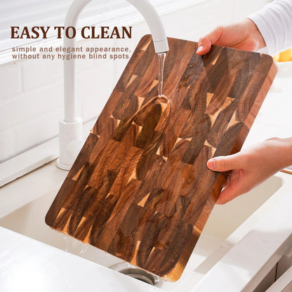 Durable Wood Cutting Board with Easy Grip Handles