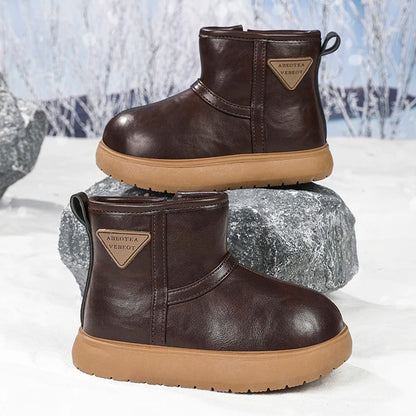 Warm Waterproof Kids Snow Boots with Easy Zip