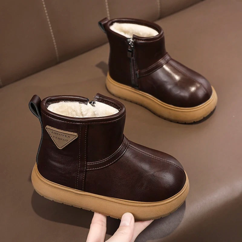 Warm Waterproof Kids Snow Boots with Easy Zip