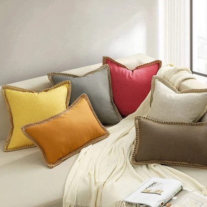 Holiday Red Gray Throw Pillow Cover Decorative Case
