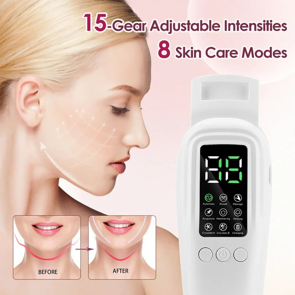 Sculpting LED Face Massager for Defined Jawline Contour