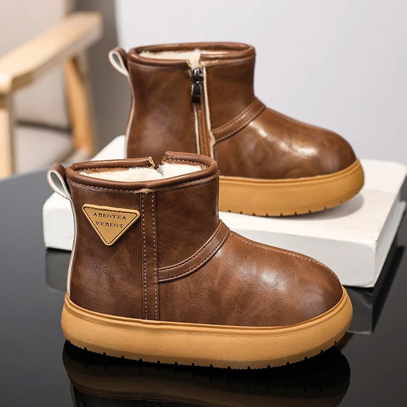 Warm Waterproof Kids Snow Boots with Easy Zip