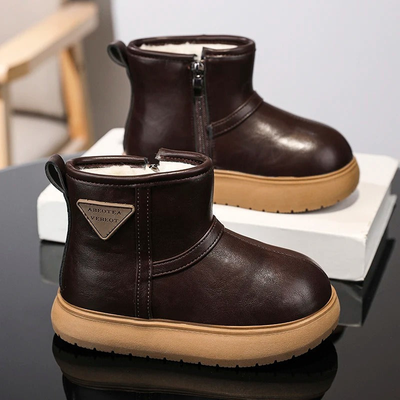 Warm Waterproof Kids Snow Boots with Easy Zip
