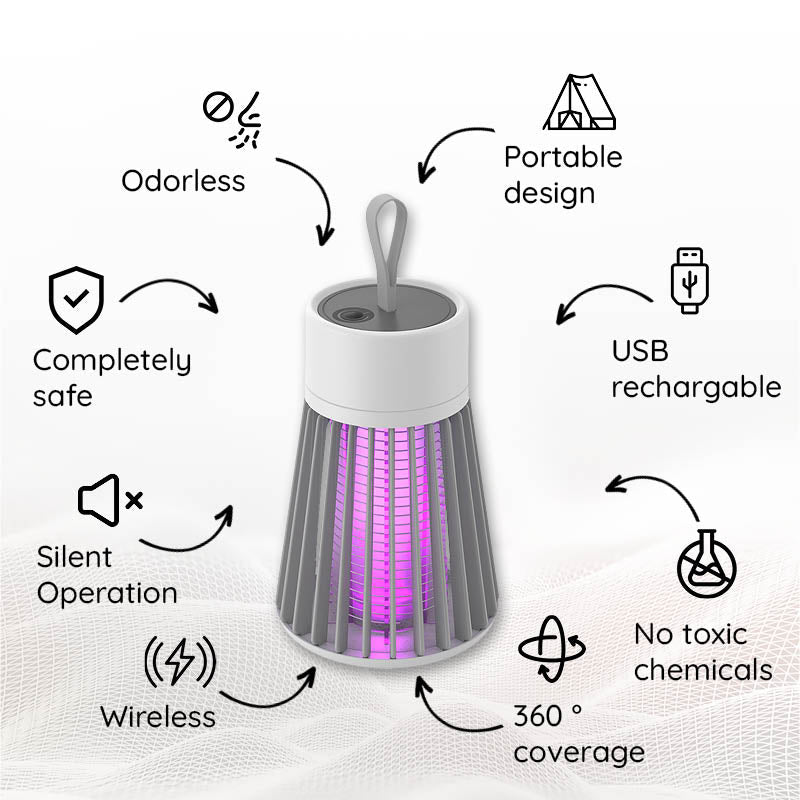 Compact USB Powered Mosquito Killer Lamp with LED Light