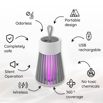 Compact USB Powered Mosquito Killer Lamp with LED Light
