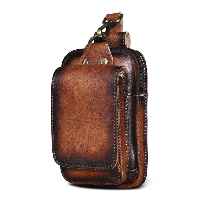Premium Leather Men's Belt Bag