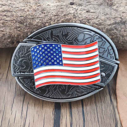 Western Style Silver Oval Belt Buckle