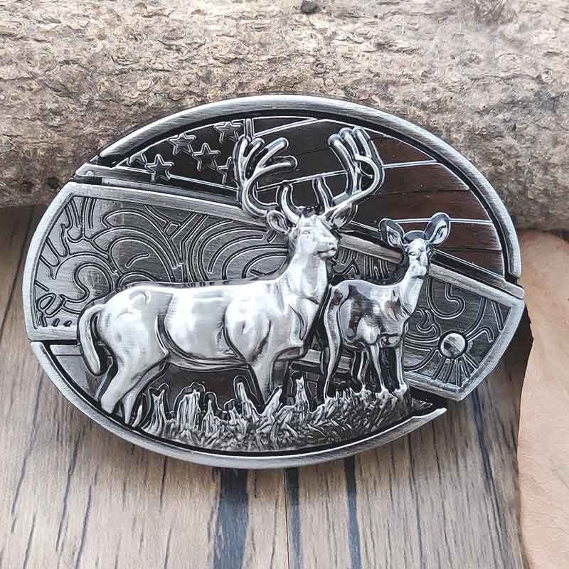 Western Style Silver Oval Belt Buckle