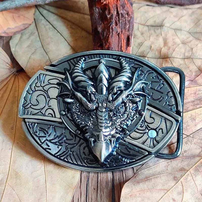 Western Style Silver Oval Belt Buckle
