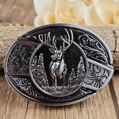 Western Style Silver Oval Belt Buckle