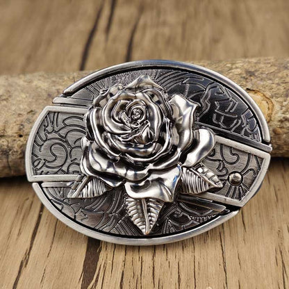 Western Style Silver Oval Belt Buckle
