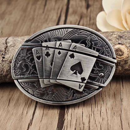 Western Style Silver Oval Belt Buckle