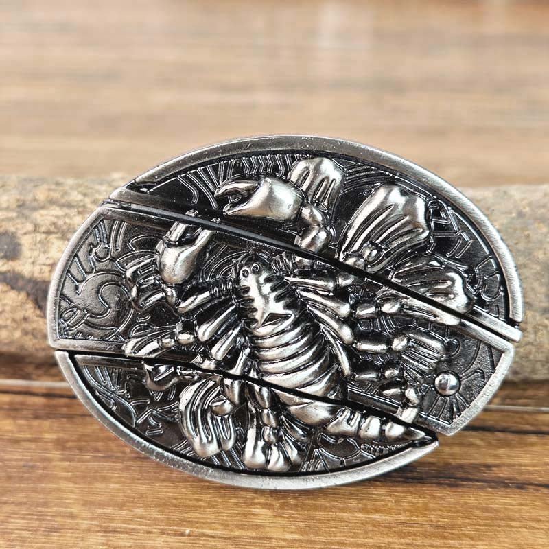 Western Style Silver Oval Belt Buckle
