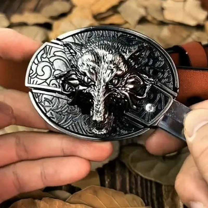 Western Style Silver Oval Belt Buckle