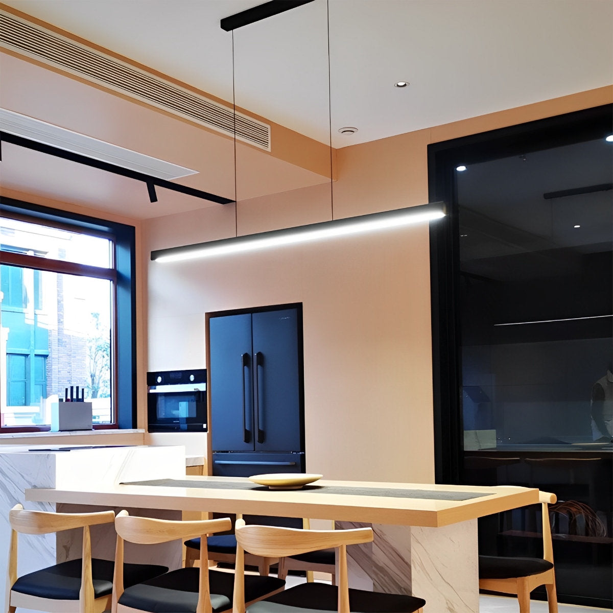 Sleek Contemporary LED Hanging Light Bar