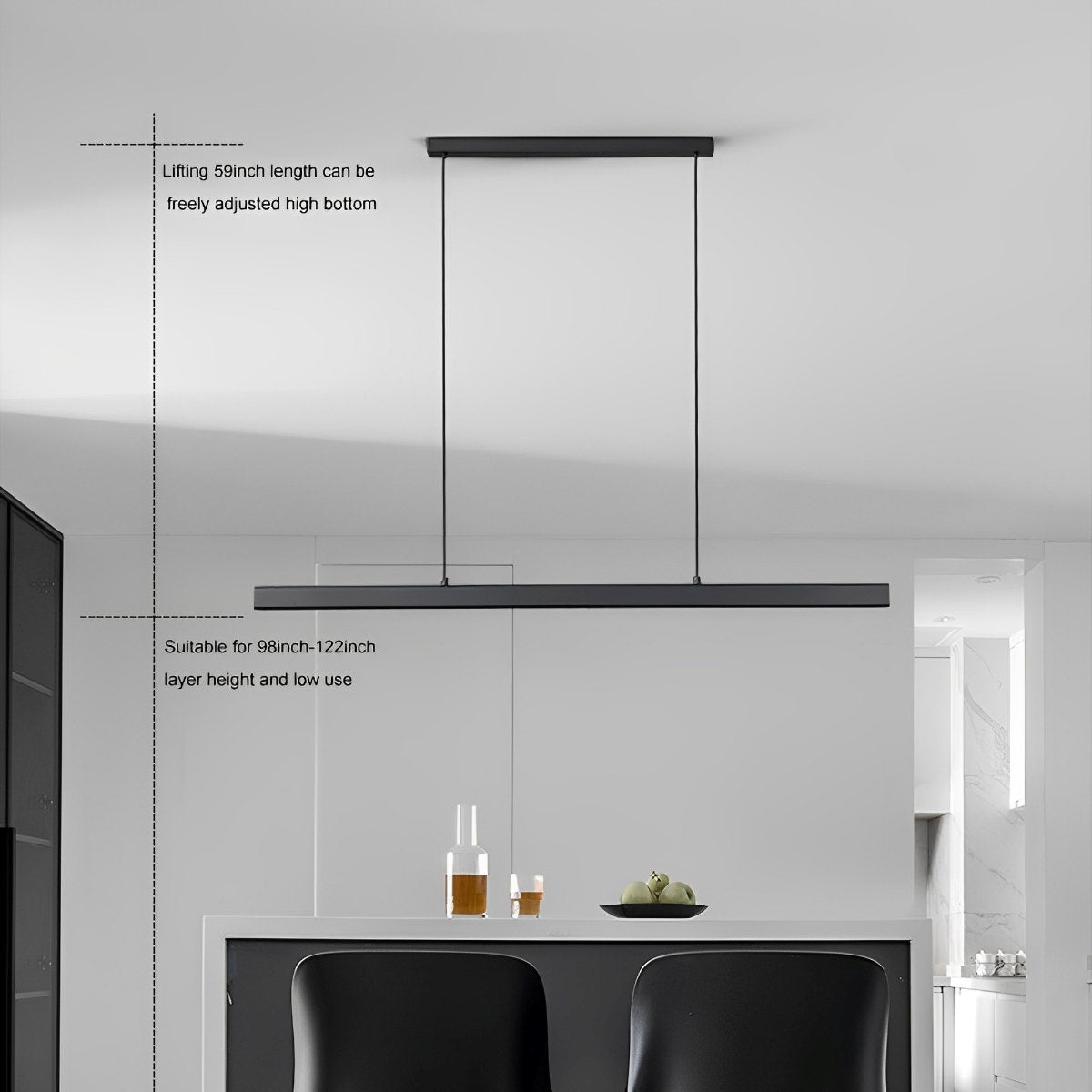Sleek Contemporary LED Hanging Light Bar