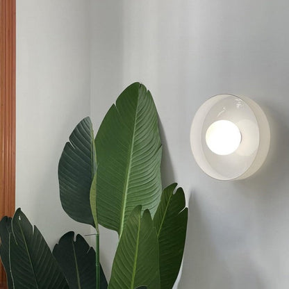 Morandi Glass Disc Orb Wall Light for Modern Interiors