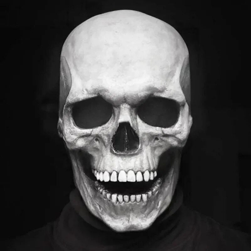 Realistic Skull Mask with Moving Jaw Halloween Costume