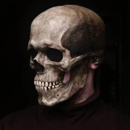 Realistic Skull Mask with Moving Jaw Halloween Costume