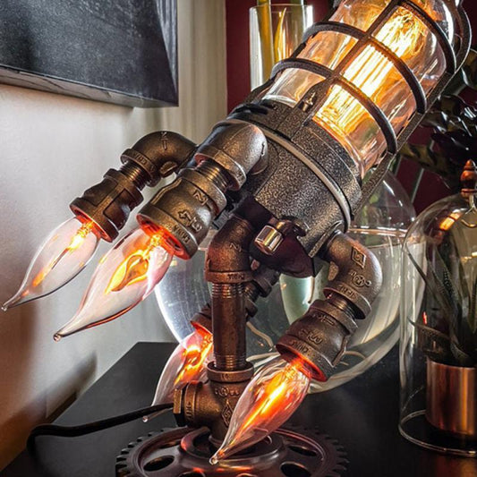 Retro Industrial Style Desk Lamp with Metal Shade - Halri