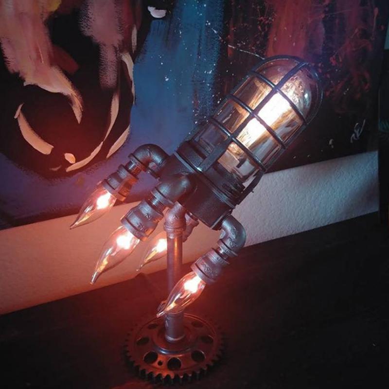 Retro Industrial Style Desk Lamp with Metal Shade
