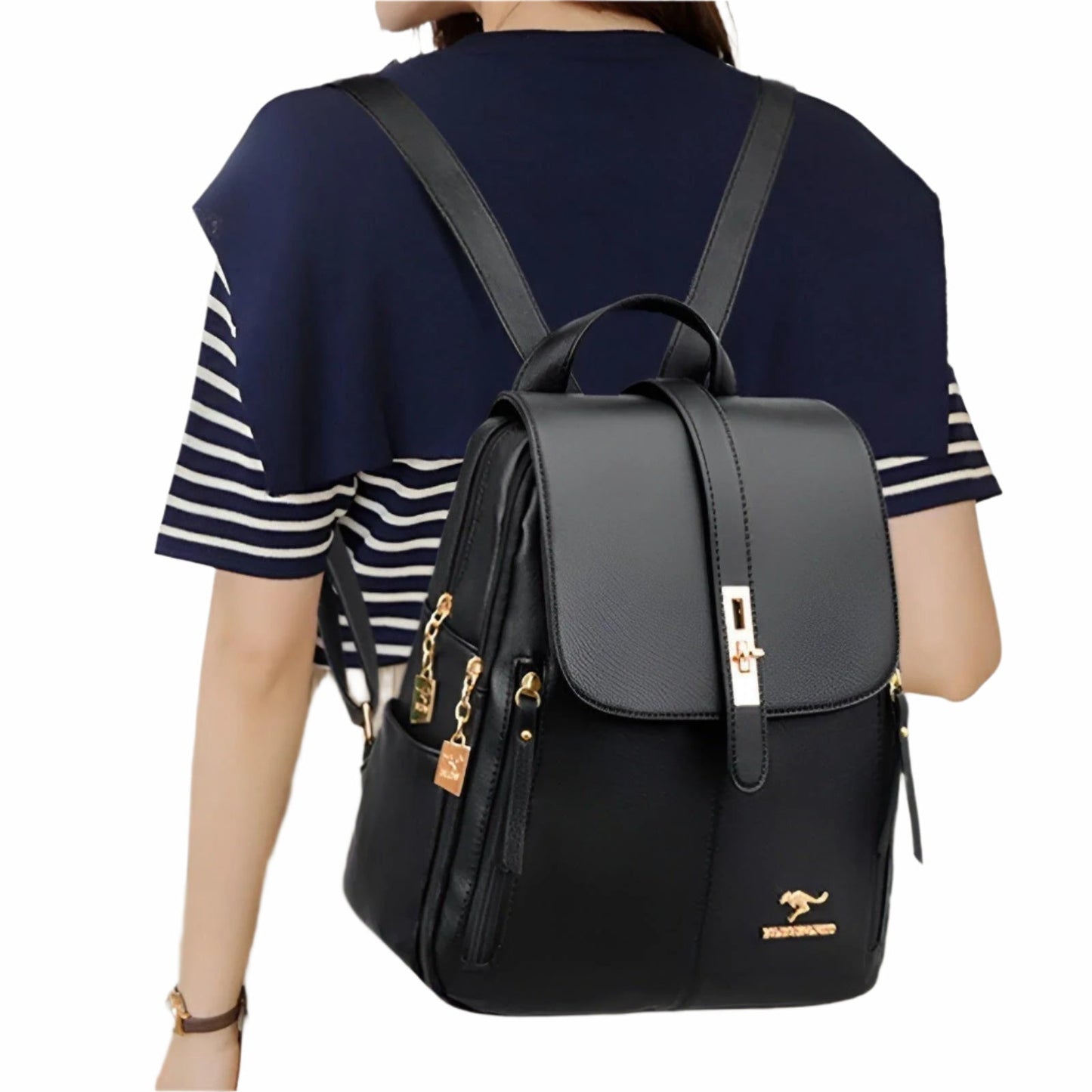 Stylish Ladies Water Resistant Leather Backpack
