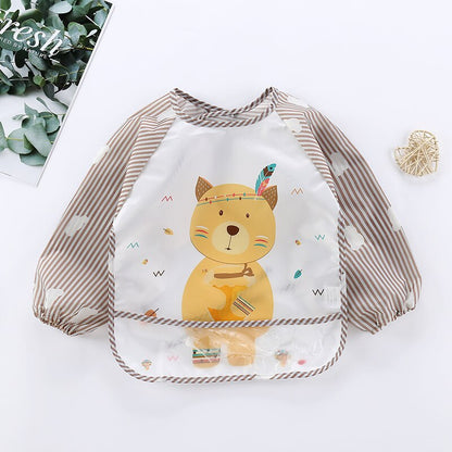 Baby Splash Proof Apron Bib with Long Sleeves