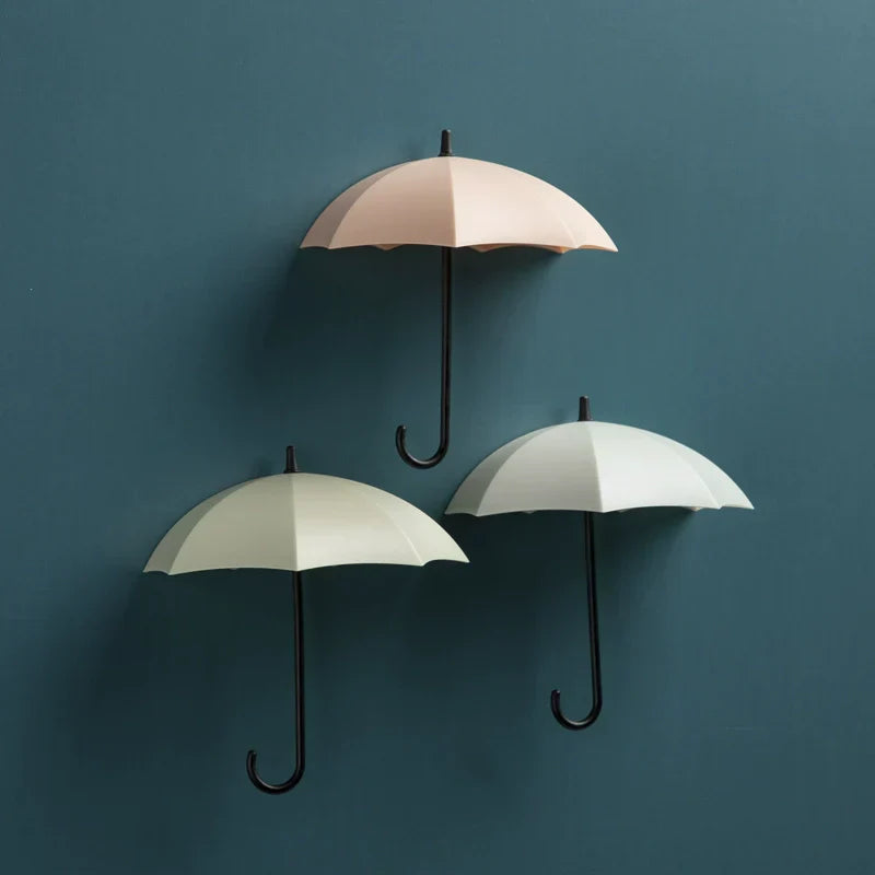 Adorable Umbrella Wall Mount - Drill-Free Key Holder
