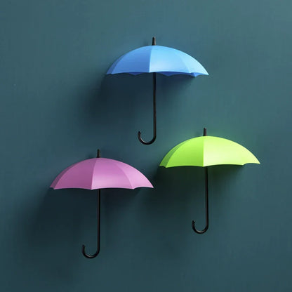 Adorable Umbrella Wall Mount - Drill-Free Key Holder